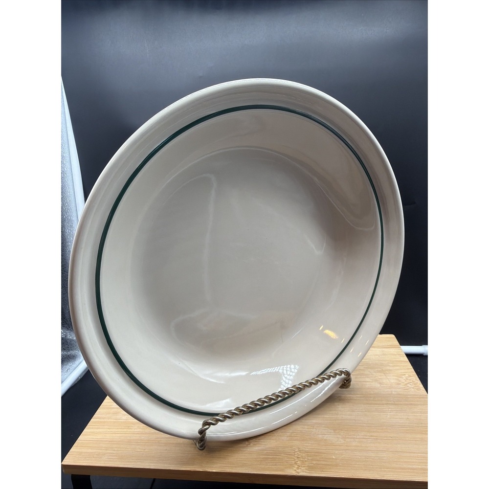 VTG Longaberger Pottery Woven Trad Heritage Green 10" Pie Baking Dish Plate  USA